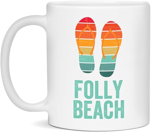 Folly Beach Ceramic Coffee Mug - White 11oz