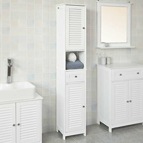 ADHW Bathroom Cabinet Bathroom Storage Cabinet Floor Standing Tall Bathroom Storage Cabinet with W32 X D30 X H170 White Modern Or Traditional Decor Medicine Cabinet Storage Organizer