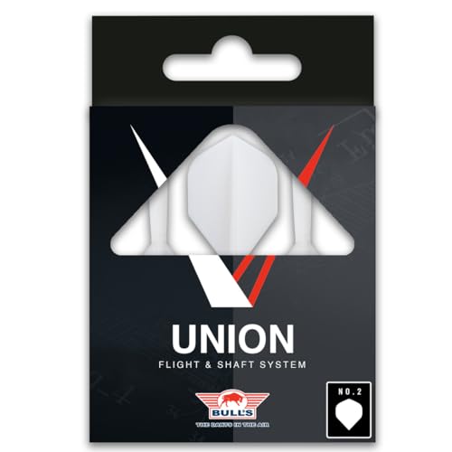 BULL'S Union Moulded Shaft Flight: Revolutionise Your Dart Game with Superior Design and Performance - White, Medium