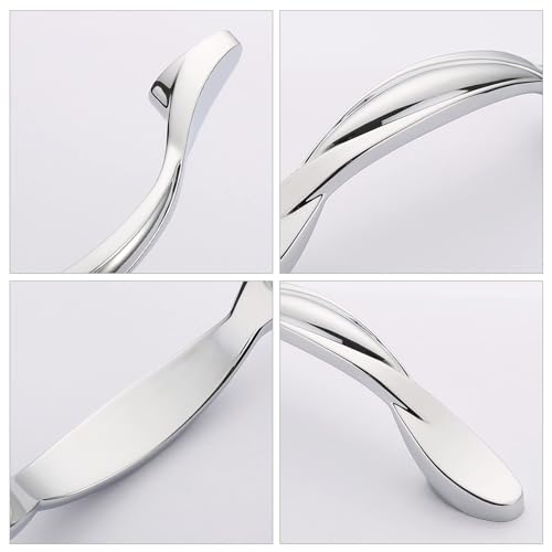 Image of Asidrama 30 Pack 3 Inch(76mm) Polished Chrome Kitchen Cabinet Handles, Cabinet Pulls Kitchen Cabinet Hardware for Cupboard Drawer Pulls