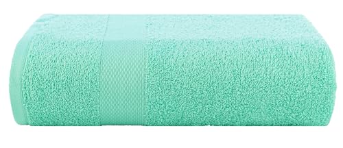 Image of Casa Copenhagen, Super Soft Feather Lite Collection 2 Pieces 100% Cotton Large Bath Towel (Size : 75 x 150 cm) - Lime Green & Electric Blue