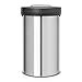 Brabantia 402043 - Cubo de Basura, 60 L, Tapa Negra, Acero Mate Anti-Huella