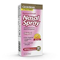 GoodSense Maximum Strength Nasal Spray, Fast Powerful Congestion Relief For Colds and Allergies, 1 Fluid Ounce