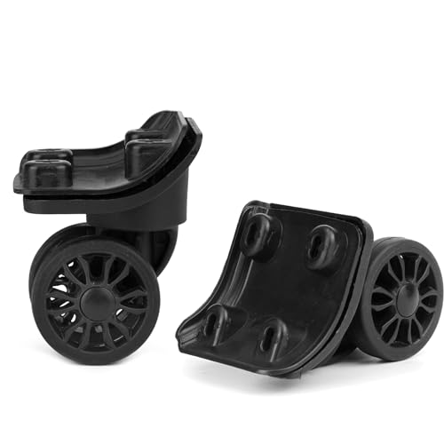 Volein 1 Pair Suitcase Wheels Replacement Luggage Wheels for Repairing Damaged Suitcase Compartment Wheels with 4 Screw Holes(V149-B, 1 Pair)