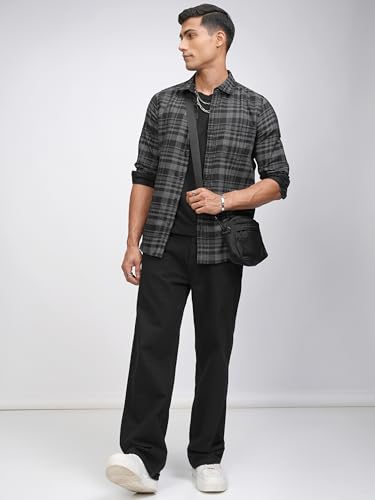 Image of Highlander Men's Slim Fit Casual Shirt | Checkered | Button Closure | Trendy, Breathable & Comtable All-Day Wear