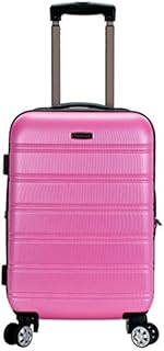 Rockland Melbourne Hardside Expandable Spinner Wheel Luggage, Pink, Carry-On 20-Inch