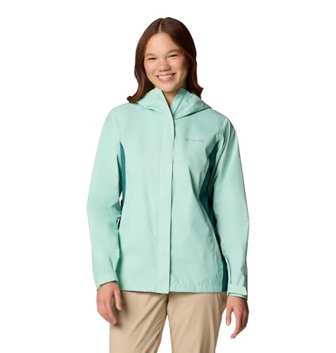 Columbia Womens Arcadia II Waterproof Rain Jacket, Spray/River Blue, 2X
