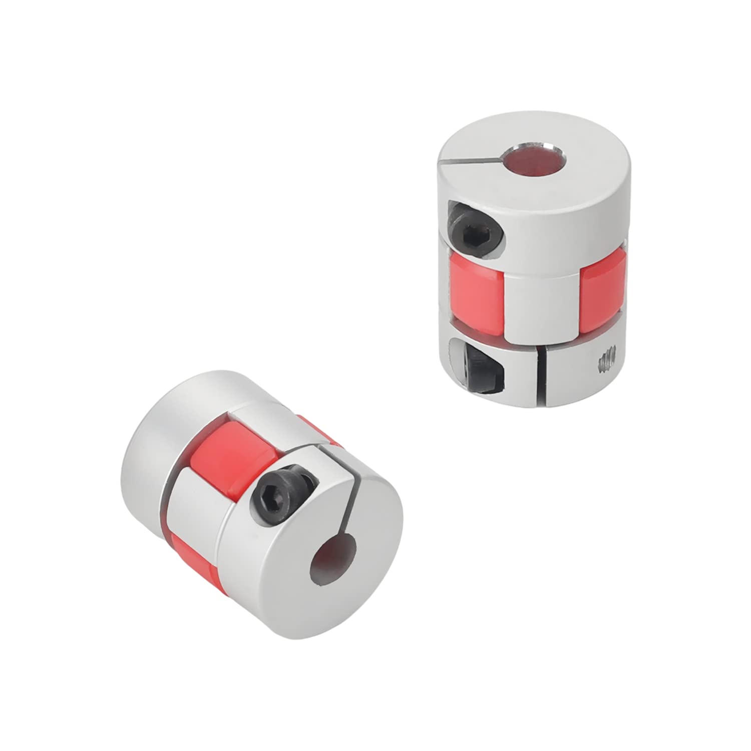 Heyiarbeit 2Pcs 6.35mm to 6.35mm Shaft Coupling Aluminium Flexible Plum Coupling D20 L25 Connector Flexible Coupler for 3D Printer CNC Machine and
