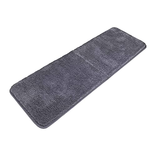 Carvapet Tapis de Bain Antidérapant Tapis Salle de Bain Absorbant d'eau Peluche Microfibre Tapis de Salle de Bain (Gris Foncé, 50x150cm)