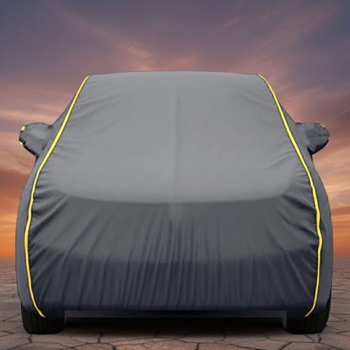 Image of Premium Grey Series 100% Waterproof Car Body Cover for Verna Cover (All Models) with Mirror Pockets | Triple Stitched, Elastic, Custom Fit, Heat Resistant, Anti-Dust, All-Weather Cover