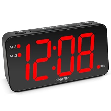 Sharp Digital Alarm Clock with Jumbo Numbers, Easy to See Large Numbers from Across Room with photo Sharp Digital Alarm Clock with Jumbo Numbers, Easy to See Large Numbers from Across Room with