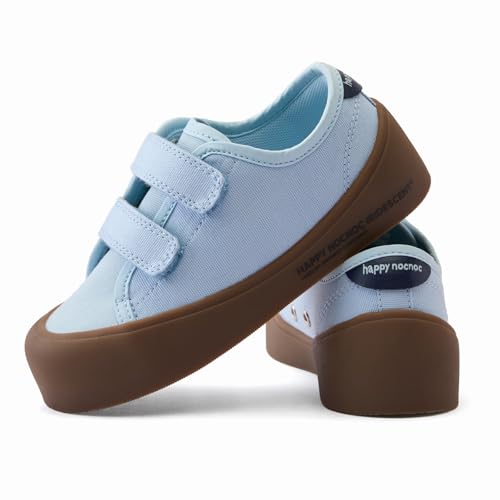 Boys Girls Kids Shoes Dual Hook and Loops Cupsole Casual Lightweight Canvas Sneakers with Sport Sole