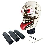 Arenbel Skull Car Knob Lever Shifter Funny Big Eye Skeleton Gear Stick Shift Handle Replacement Fit Most Manual Auto Vehicles, Beige