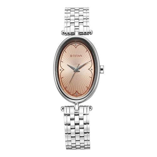 Titan Karishma Workwear Cream Dial Stainless Steel Watch for Wome...