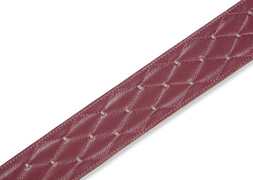 Levy’s Leathers MG26DS-BRG_ABR Sangle de guitare en cuir Motif touffeté Bordeaux 6,3 cm - Les Beatles, Paul McCartney, John Lennon, RIngo Starr, George Harrison Levy's Leathers MG26DS-BRG_ABR Sangle de guitare en cuir Motif touffeté Bordeaux 6,3 cm – Image 4