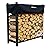 Woodhaven 3 Foot Black Firewood Rack With Cover - Metal Log Holder - Made In USA - Strong Powder Coat Finish - Indoor Outdoor Firewood Storage