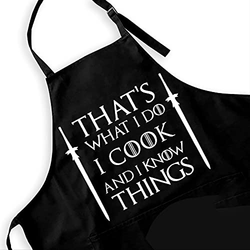 Ihopes Funny Black Apron For Men Women,Cute Kitchen Chef Apron With 2 Pockets And Adjustable Neck Strap,Perfect Kitchen Gifts For Birthday/Christmas/Thanksgiving, Large #TOP1