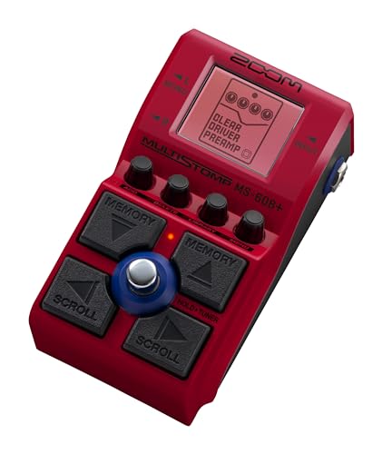 ZOOM MS-60B Plus ベースマルチエフェクター 100種以上のエフェクト＆アンプ搭載 コンパクトペダル チューナー内蔵 MSシリーズ レッド【国内正規品/3年保証】の画像