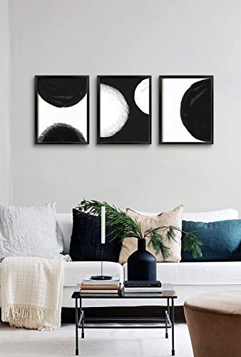 ArtbyHannah 12x16inch 3 Pack Abstract Wall Art Black and White Picture Frame Collage Set with Decorative Modern Art Prints Photo Artwork for Living Room, Bedroom, Bathroom or Home Decoration - Thumbnail 7