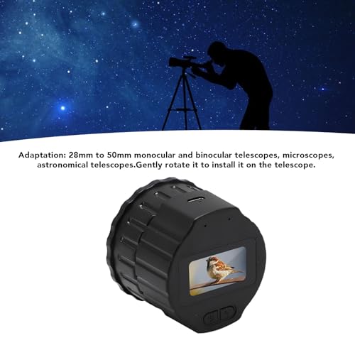Caméra Oculaire de Télescope WiFi, 4 MP, Vidéo 1080p, Photos 16 MP, Compatible avec Oculaires 28 mm-50 mm, pour l'Astronomie Numérique