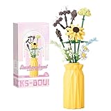 KQQKブロック おもちゃ 花 フラワーブーケブロックセット お花屋 ショップフラワーアレンジメント インテリア 永遠に続く花 造花 花束 おしゃれ こども 男の子 女の子 大人 お祝い 誕生日 記念日 バレンタインデー 贈り物 プレゼント 花瓶つき (手前の人を一番目にして) [並行輸入品]