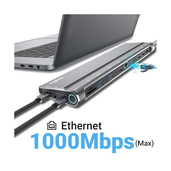 USB C Docking Station Triple Monitors,14 in 1 USB C Dock Laptop Docking Station with Dual HDMI 4k DisplayPort VGA Quad Monitor, Ethernet SD/TF/5 USB C/A Port für Dell HP Lenovo Thinkpad laptops – Bild 5