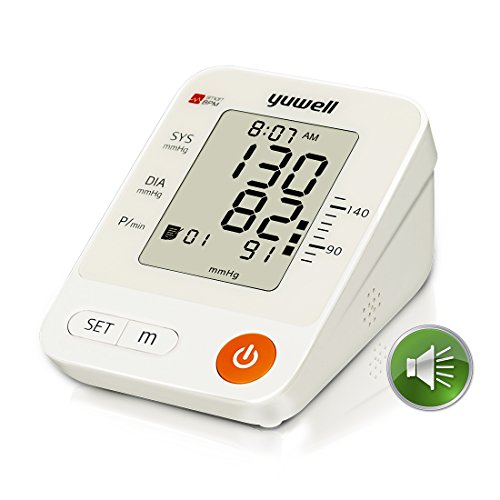 yuwell Automatic Blood Pressure Soft Sector Upper Arm Cuff Monitor Portable Digital Machines with Voice Function & IHB Indicator - Large-scale LCD, Adjustable Upper Arm Cuff (8.7 - 17.7 inch)