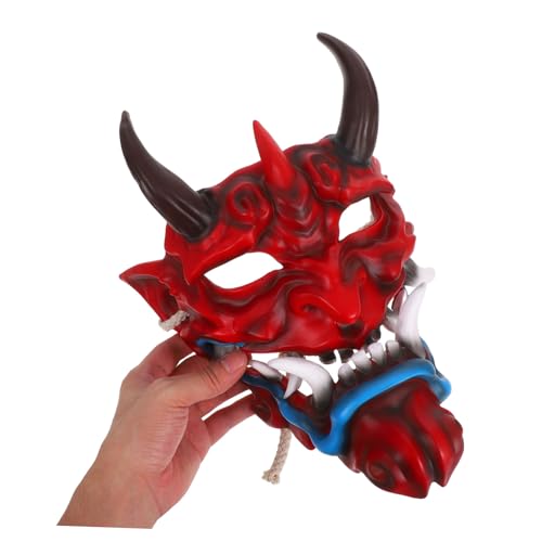 Masque Oni Démon Effrayant au Design Authentique pour Soirées Masquées - 5