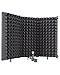 Protector de aislamiento de micrófono, reflector de espuma absorbente de sonido para cualquier estudio de equipo de grabación de micrófono de condensador, negro