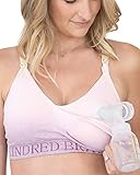 Kindred Bravely Sublime Hands Free Sports Pumping Bra | Patented All-in-One Pumping & Nursing Sports Bra (Ombre Purple, Large)