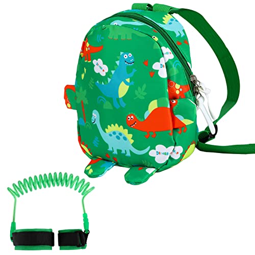 Sac à Dos Enfant et Anti-perdu Poignet pour Enfant Toddler Garçons Filles Sac à Dos pour Enfant en Forme de Dinosaure Harnais de Sécurité pour Enfant pour 1-6 Ans green
