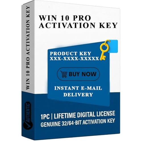 Image of WIN 10 Professional (PRO) Lifetime Digital License, 1 PC Activation Key, 32 /64-Bit Compatible, Instant Email Delivery, Unlimited Reinstallations [OS Key Card]