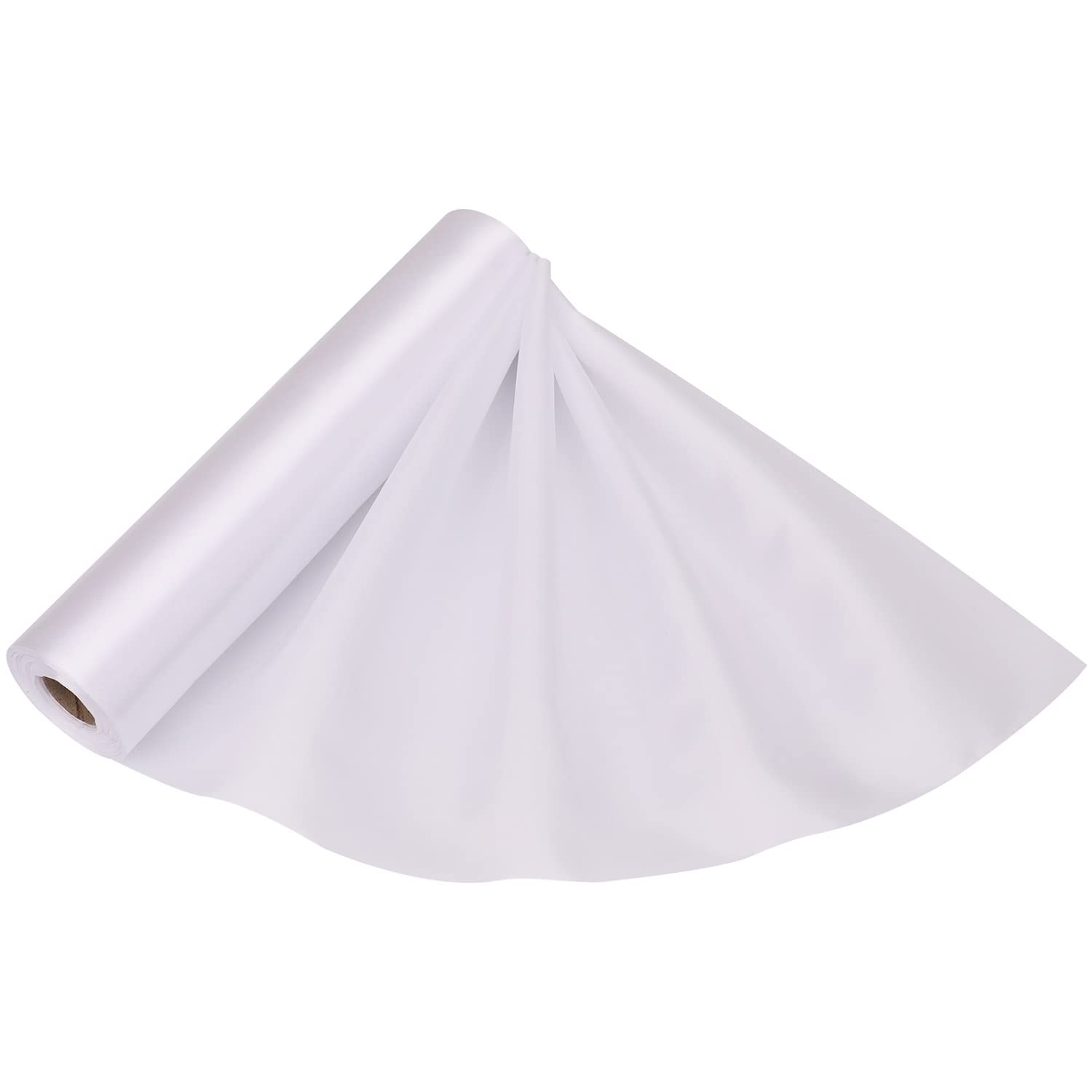 Trimming Shop White Satin Fabric Roll, 20m x 29cm