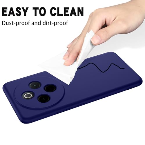 Image of Back Cover | Full Camera Protection | Premium Liquid Silicon Case | Flexible Bumper Case for Vivo T4 5G / Y300 Pro 5G / Y300 Pro Plus 5G / iQOO Z10 5G (Dark Blue)