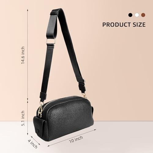 Crossbody Purse for Women, Vegan Leather Small Shoulder Handbags, Trendy Crossbody Bags with Wide Strap2