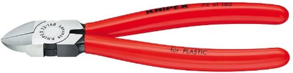 KNIPEX - 72 01 160 Tools - Diagonal Flush Cutter for Plastics (7201160), Red