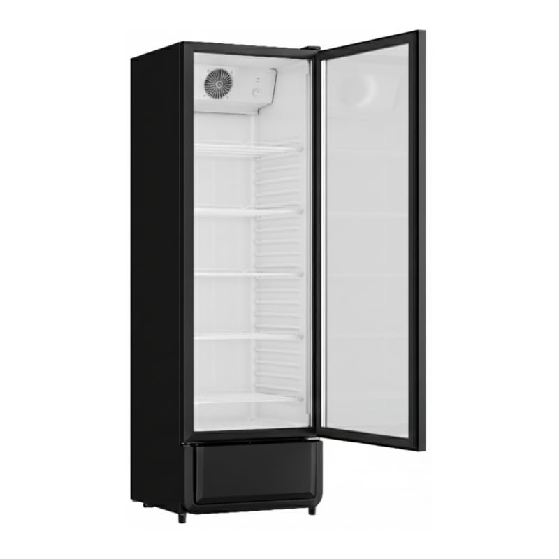 Armoire à Boissons Réfrigérée 380 Litres Noire et Blanche 1 Porte Vitrée