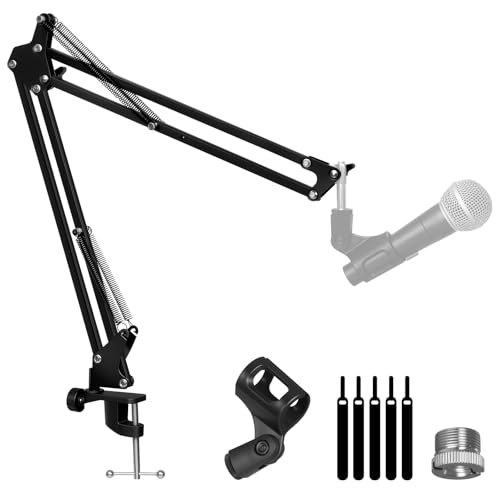 AODSK Microphone Arm Stand Ideal for recording studios, live streaming, and stage use Reinforced base Includes 3/8“ to 5/8” adapter Compatible with most microphones