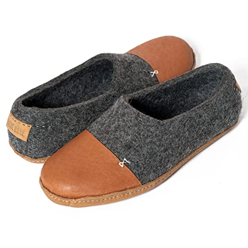 Women's Felted Wool Clogs with Natural Edge Suede Toe Caps, Handmade in Europe4
