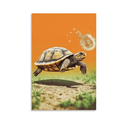 Toile tortue marine suspendue 60x90cm sans cadre décoration murale salon