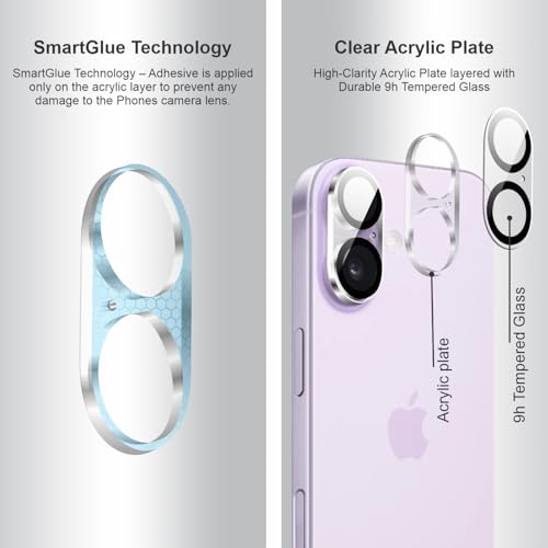 Image of SupCares Premium Camera Lens Protector Tempered Glass Compatible For iPhone 17 With Installation Kit | Edge to Edge Coverage | Transparent | Pack of 2