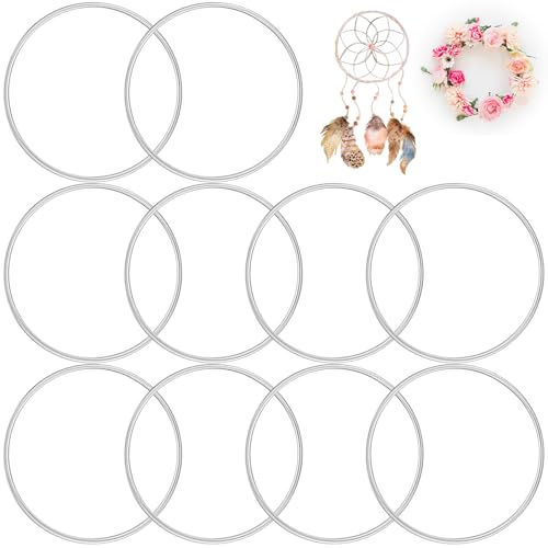 DOPENSPI 10 Stück Metallringe zum Basteln, 15cm Silber Metallring,...