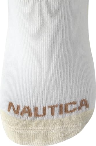Image of Nautica Womens High Quarter Socks Moisture Wicking Cushioned Socks, 6 Pack | Dri-Motion Moisture Wicking Stretch Fabric, Cushioned Key Areas, Reinforced Heel and Toe, High Quarter Cut, Shoe Size 4-10