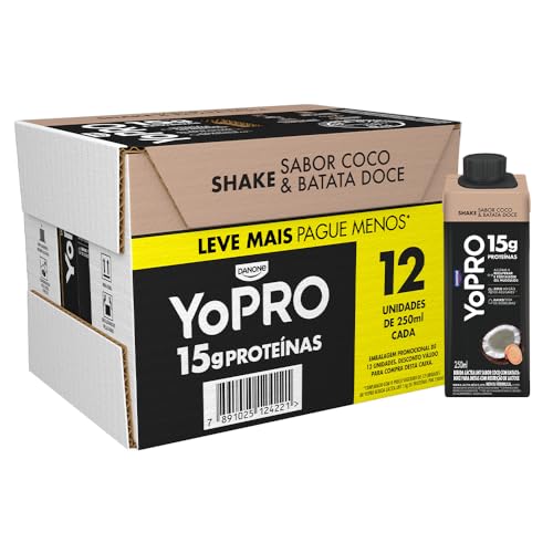 YoPRO Bebida Láctea UHT Coco com Batata-Doce 15g de proteínas 250ml - 12 unidades