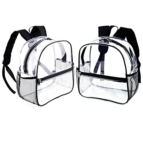 Image of Fomaris 2 Pack Clear Backpack Bulk - 12x6x12 Stadium Approved Clear Bag for Stadium Events Sports Festivals Concerts