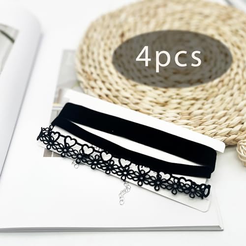 Black Choker Necklace for Women Black Velvet Choker Set Black Choker Necklaces Classic Chokers for Women Adjustable Gothic Choker Accessories2