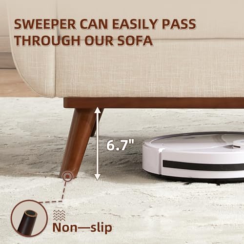 Kingfun 65.3 Inch W Loveseat Sofa, Mid Century Modern Decor Love Seat Couches For Living Room, Button Tufted Upholstered Furniture thumb #4