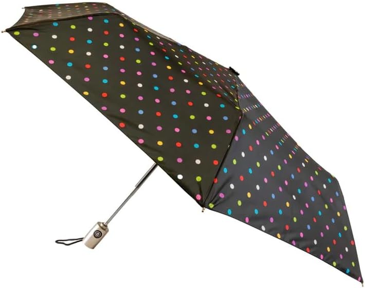 Totes NeverWet technology, Auto Open Auto Close, Colorful dots on Black 43" arc Umbrella,, Medium - Image 2