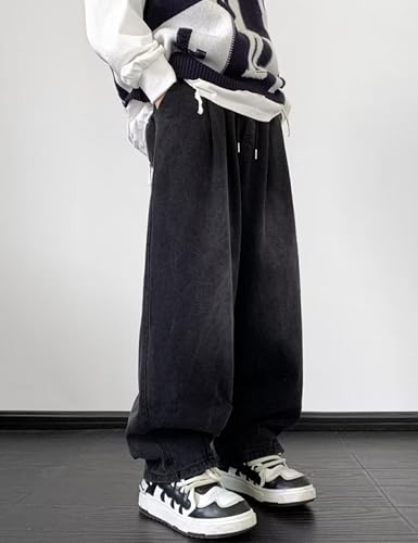 Y2k Mens Baggy Jeans Aesthetic Skater Jeans Vintage Plain Pants Vintage Wide Leg Streetwear Jeans2