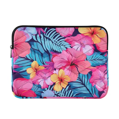 Funda para portátil 13-14 pulgadas con diseño tropical Hibiscus